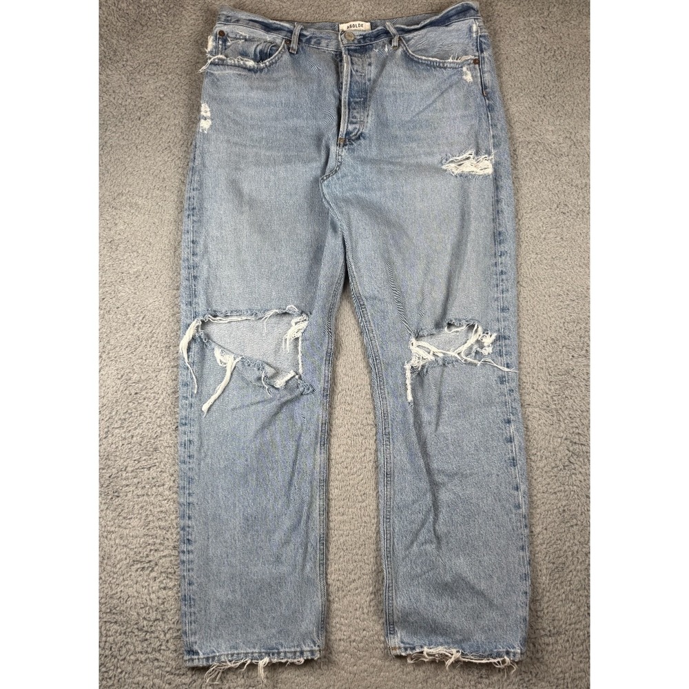 Agolde 90's Pinch Waist Jeans 34x29‎ Blue Button Fly Organic Cotton Y2K